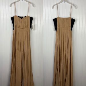 L’agence maxi dress size 10 camel black elegant
